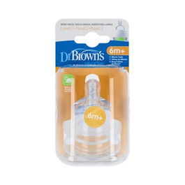DR. BROWN'S Tetina Options Boca Ancha Silicona Redonda N3 +6 Meses 2 Unidades
