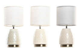DKD Home Decor Lámpara de Sobremesa de Gres y Poliéster (Surtido de 3 Colores)