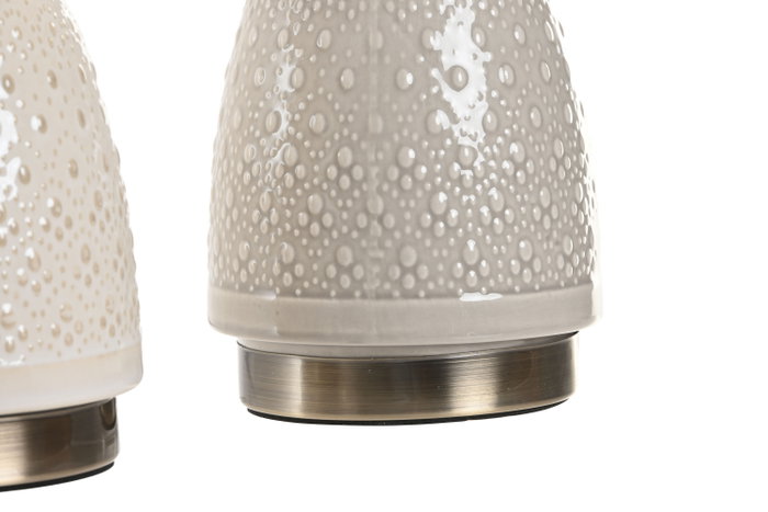 DKD Home Decor Lámpara de Sobremesa de Gres y Poliéster (Surtido de 3 Colores)
