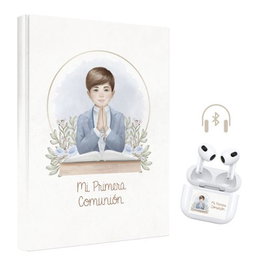 ARGUVAL Libro de Comunión para Niño con Orla y Auriculares
