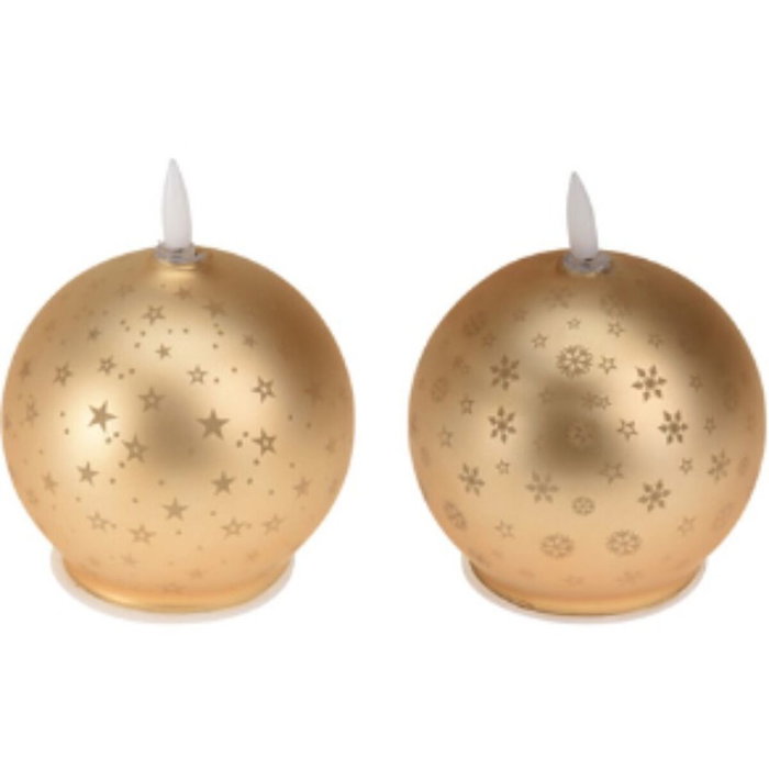 Basics Vela LED Bola Navidad Dorada con Luz Cálida
