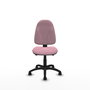Silla de oficina Algarra con mecanismo Asincro tapizada con Tela color Rosa. Equipada con Base poliamida negra, Sin brazos y Ruedas de nailon 50 mm