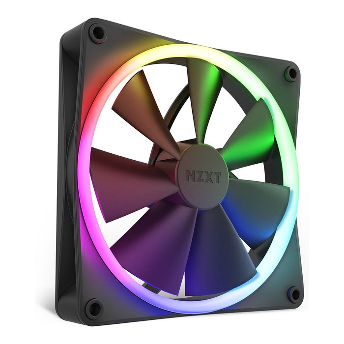 NZXT F140 RGB RF-R14SF-B1 Ventilador Negro 140mm con Iluminación LED Multi, Flujo de Aire 24.85-89.48 CFM, Velocidad 500-1800 RPM