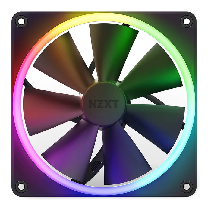 NZXT F140 RGB RF-R14SF-B1 Ventilador Negro 140mm con Iluminación LED Multi, Flujo de Aire 24.85-89.48 CFM, Velocidad 500-1800 RPM