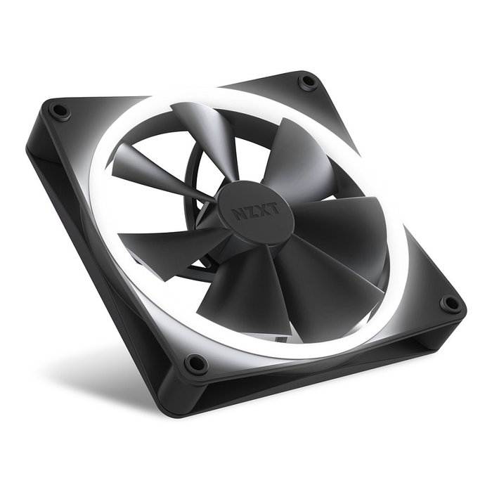 NZXT F140 RGB RF-R14SF-B1 Ventilador Negro 140mm con Iluminación LED Multi, Flujo de Aire 24.85-89.48 CFM, Velocidad 500-1800 RPM