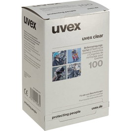 uvex 100 toallitas de limpieza para lentes