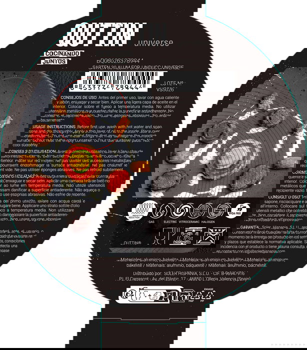 Inde Sarten 30 cm Aluminio Forjado Inducción Universe Quttin (6 Unidades)