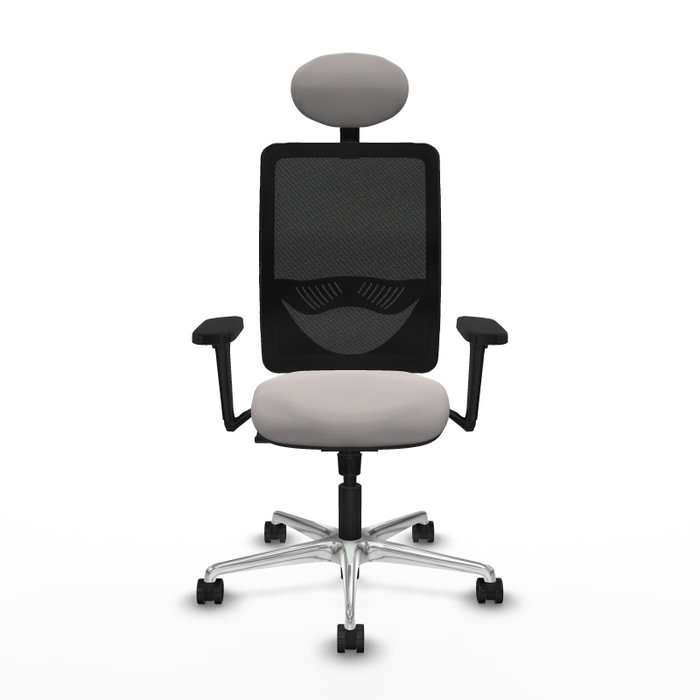 PIQUERAS Y CRESPO Silla de oficina Zulema con mecanismo Sincro, Blanco y Negro