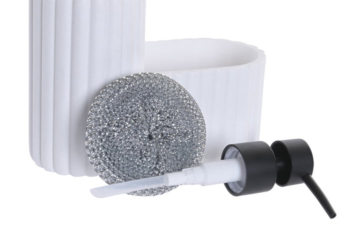 DKD Home Decor Dosificador con Estropajo Blanco