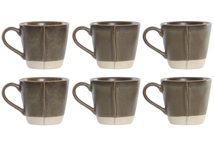 DKD Home Decor Mug Verde 160ml Set 6 Piezas Urban Liangfeng 26