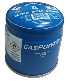 Gaspower Cartucho de Butano para Perforación 190 g con Válvula Limitadora de Fugas