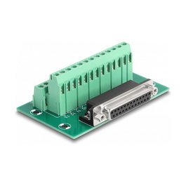 DeLOCK 66912 Adaptador D-Sub de 25 pines hembra a bloque de terminales para carril DIN