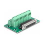 DeLOCK 66912 Adaptador D-Sub de 25 pines hembra a bloque de terminales para carril DIN