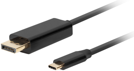 LANBERG Adaptador de Cable USB Tipo C a DisplayPort 1,8 m Negro