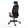PIQUERAS Y CRESPO Silla de oficina Cilanco con mecanismo Sincro, Rosa y Negro