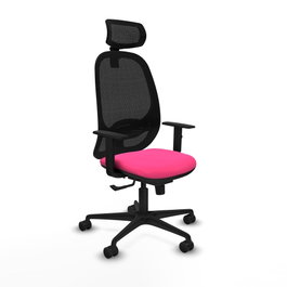 PIQUERAS Y CRESPO Silla de oficina Cilanco con mecanismo Sincro, Rosa y Negro