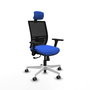 PIQUERAS Y CRESPO Silla de oficina Yunquera con mecanismo Sincro, Azul y Negro