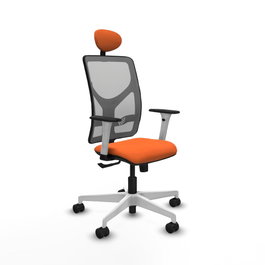 PIQUERAS Y CRESPO Silla de oficina Motilla con mecanismo Sincro, Naranja y Gris