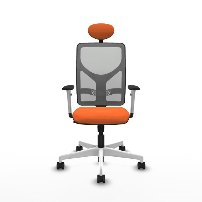 PIQUERAS Y CRESPO Silla de oficina Motilla con mecanismo Sincro, Naranja y Gris
