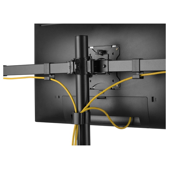 EQUIP Soporte Articulado de Sobremesa para 6 Monitores de 17-32 Pulgadas, 360 Grados, 7 kg por Pantalla, 42 kg Total, 100x100 mm, VESA 75x75 mm, Negro