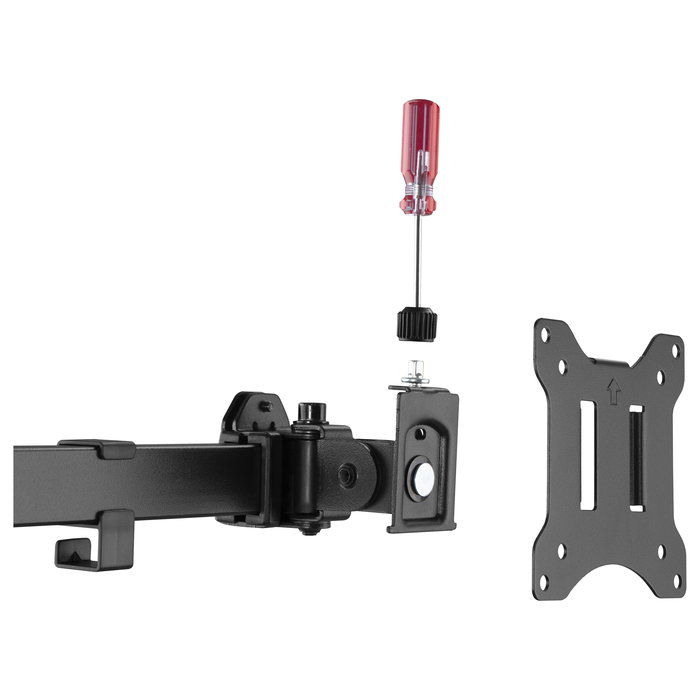 EQUIP Soporte Articulado de Sobremesa para 6 Monitores de 17-32 Pulgadas, 360 Grados, 7 kg por Pantalla, 42 kg Total, 100x100 mm, VESA 75x75 mm, Negro