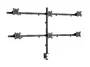 Equip 650160 Soporte de Mesa para 6 Monitores 17-32 pulgadas, Capacidad 7 kg por Pantalla, VESA 100x100, Ajuste Ergonómico, Negro
