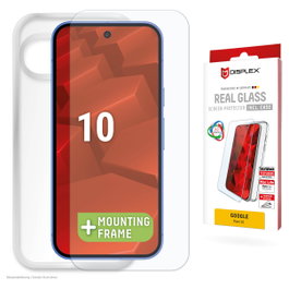 Displex Real Glass Protector de Pantalla y Funda para Google Pixel 10, Vidrio Templado 10H, Transparente