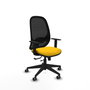 PIQUERAS Y CRESPO Silla de oficina Cilanco con mecanismo Sincro/Traslack, Amarillo y Negro