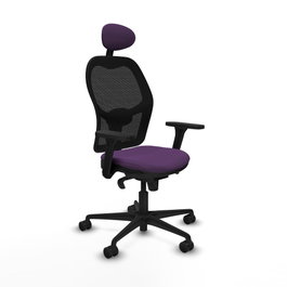 PIQUERAS Y CRESPO Silla de oficina Jorquera con mecanismo Sincro, Morado y Negro