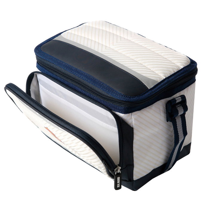 SAFTA Bolsa porta alimentos Real Madrid - Aislamiento SuperFoam, Mantiene Hielo 1 día, 24x16x16cm, A Prueba de Fugas