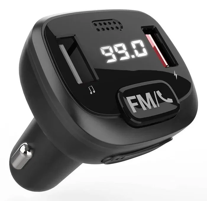 Energy Sistem Car FM Talk Transmisor Bluetooth para Coche con USB, microSD, Asistente de Voz y Carga, Negro