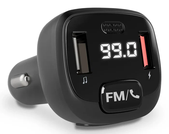 Energy Sistem Car FM Talk Transmisor Bluetooth para Coche con USB, microSD, Asistente de Voz y Carga, Negro