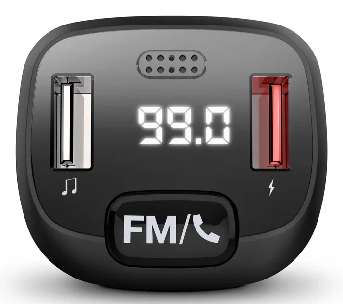 Energy Sistem Car FM Talk Transmisor Bluetooth para Coche con USB, microSD, Asistente de Voz y Carga, Negro