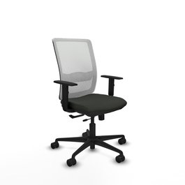 PIQUERAS Y CRESPO Silla de oficina Haches con mecanismo Sincro/Traslack, Negro/Blanco