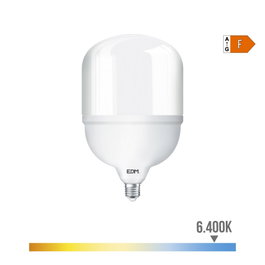 EDM Bombilla LED Industrial T160, E27, 60W, 6490 lm, 6400K Luz Fría, 360° Flujo, Clase F, 220-240V, ø160x264 mm