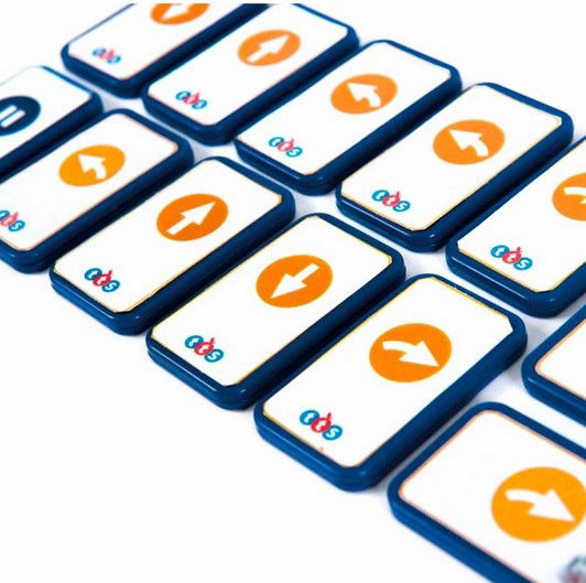 TTS - Pack de Extensión Tactiles de Programación Básica, para Blue-Bot y Rugged Robot, 25 Fichas de Comandos (6-8 Años)