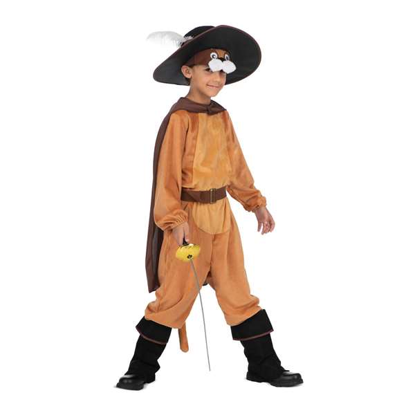 My Other Me Disfraz Gato con Botas infantil completo: Sombrero, Máscara, Capa, Mono, Cinturón, Cola y Polainas, talla 7-9 años