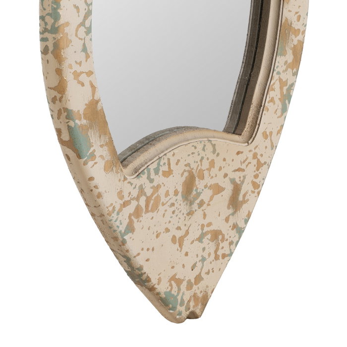 Espejo Pez Blanco Rozado Madera 26 X 2 X 49 cm