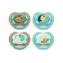 Avent Philips SCF087/27 Pack de 4 Chupetes Ultra Air Día y Noche, Sin BPA, para 6-18 meses, Verde y Naranja