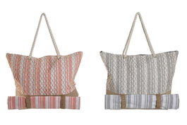 DKD Home Decor Set de 2 Bolsos de Poliéster con Esterilla
