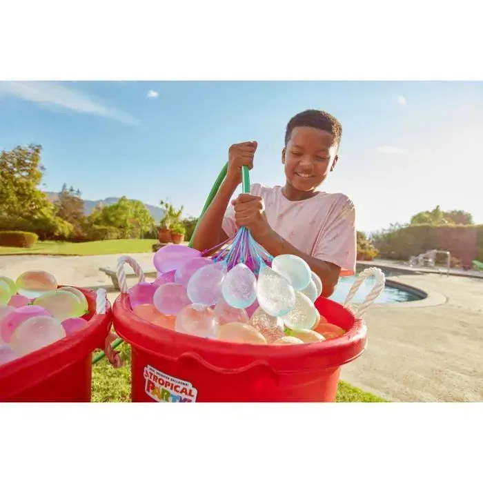 Zuru Globos de Agua - ZUR4894680025110 - Fiesta Tropical - 265 Globos - Cierre Automático - Listo en 60 seg Zuru Globos de Agua - ZUR4894680025110 - Fiesta Tropical - 265 Globos - Cierre Automático - Listo en 60 seg