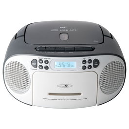Reflexion RCR2260DAB Boombox Portátil Radio DAB+ FM Reproductor CD MP3 20 W Blanco y Gris