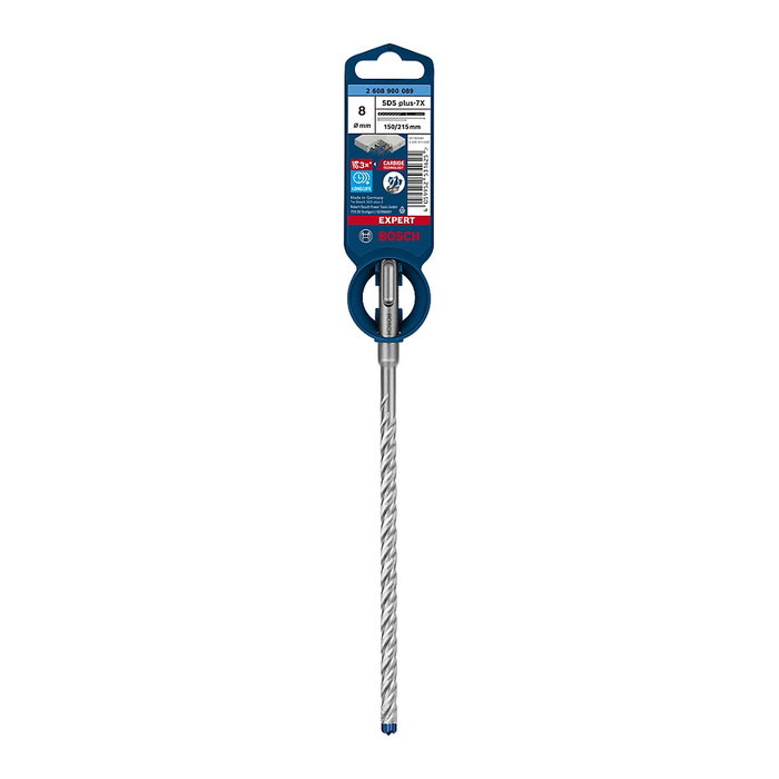 Bosch EXPERT Hammerbohrer SDS plus-7X 8x150x215mm, Broca para Martillo Perforador, 8 mm, para Ladrillo, Concreto, Hormigón, Piedra