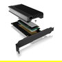 ICY BOX IB-PCI214M2-HSL Tarjeta PCIe a M.2 NVMe 2280/2260/2242 con Disipador, PCIe 4.0 Negro