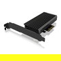 ICY BOX IB-PCI214M2-HSL Tarjeta PCIe a M.2 NVMe 2280/2260/2242 con Disipador, PCIe 4.0 Negro