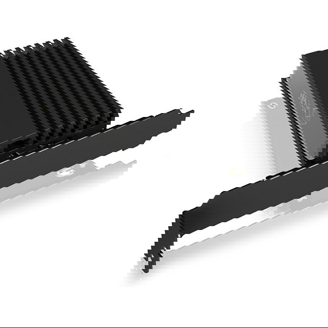 ICY BOX IB-PCI214M2-HSL Tarjeta PCIe a M.2 NVMe 2280/2260/2242 con Disipador, PCIe 4.0 Negro