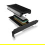 ICY BOX IB-PCI214M2-HSL Tarjeta PCIe a M.2 NVMe 2280/2260/2242 con Disipador, PCIe 4.0 Negro
