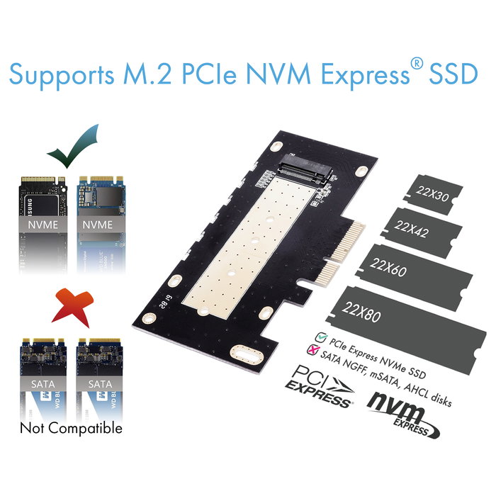 ICY BOX IB-PCI214M2-HSL Tarjeta PCIe a M.2 NVMe 2280/2260/2242 con Disipador, PCIe 4.0 Negro