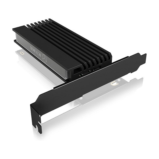 ICY BOX IB-PCI214M2-HSL Tarjeta PCIe a M.2 NVMe 2280/2260/2242 con Disipador, PCIe 4.0 Negro