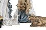 DKD Home Decor Nacimiento Navidad Moderna Azul Blanco Poliester Set 9 Piezas 15 x 30 x 20 cm